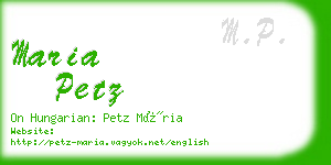 maria petz business card